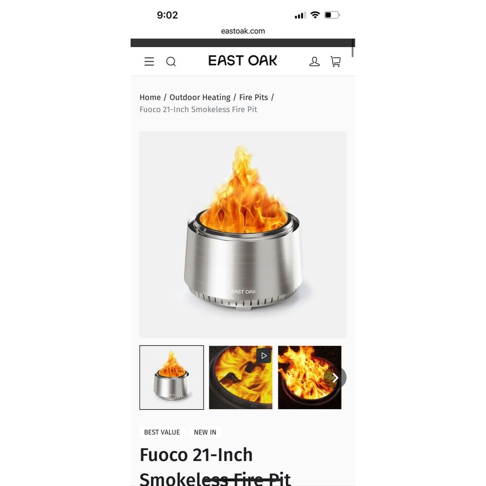 East oak 21” smokeless fire pit retail $259 NEW